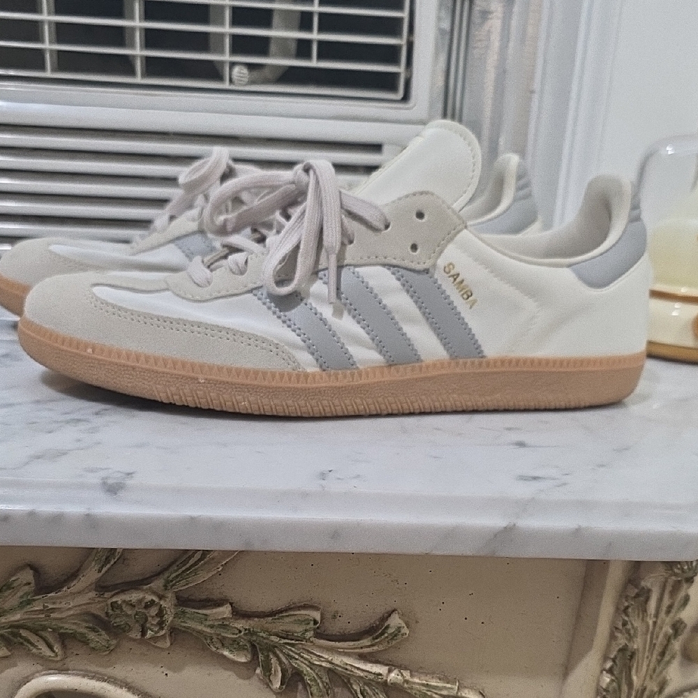 Adidas Samba White and Light Gray Shoes